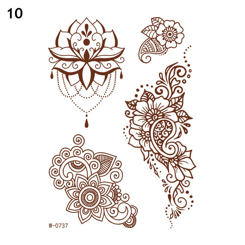 Temporary Tattoos Sticker Red Classic Henna Tattoo Tattoo Sticker Body Art 1pc