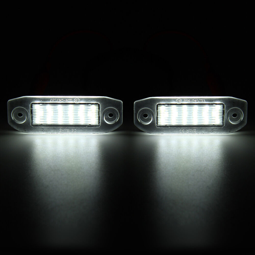 2x For Volvo S40 S80 S60 C70 V70 V50 White LED Number License Plate Light Lamp