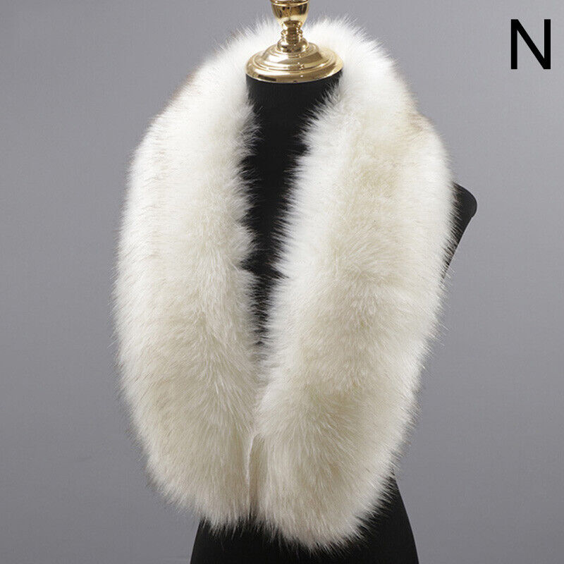 Women Winter Warm Fluffy Collar Scarf Faux Fox Fur Shawl Neck Warmer Wraps Stole