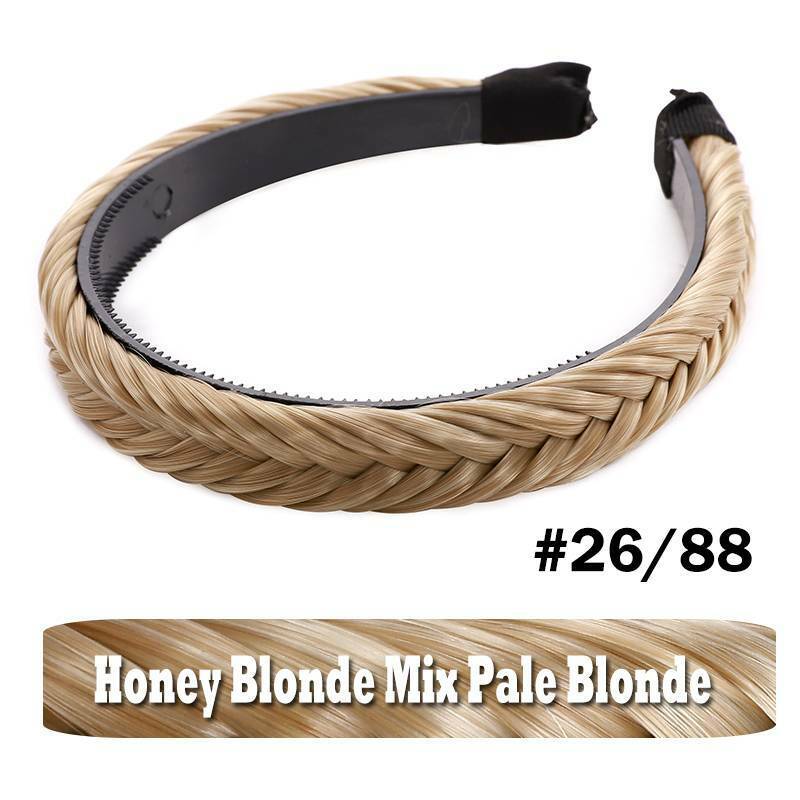 Women Braided Synthetic Plait Plaited Elastic Hair Accessories Band Headband