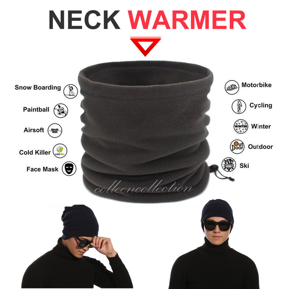 Men Women Winter Fleece Scarf Neck Tube Warmer Face Mask Balaclava Beanie Snood