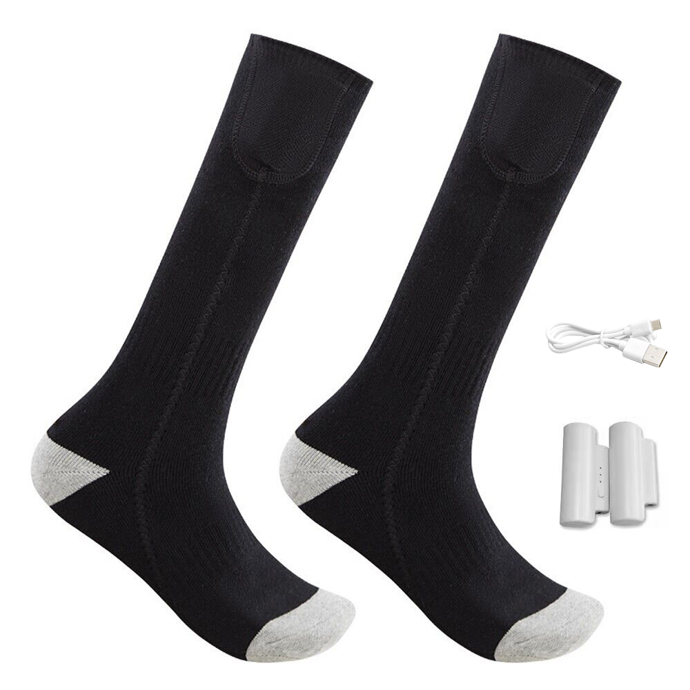 Winter Electric Heated Socks Boot Feet Warmer USB 4000mAh Rechargable Battery