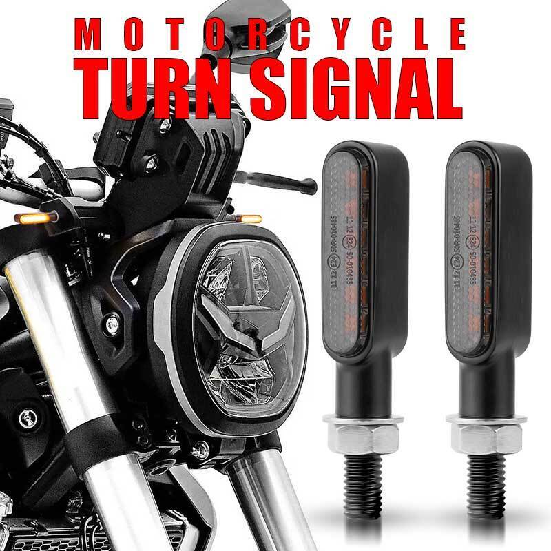 2x Mini Amber Motorcycle Indicators Motorbike 6 LED Turn Signal Blinkers Light