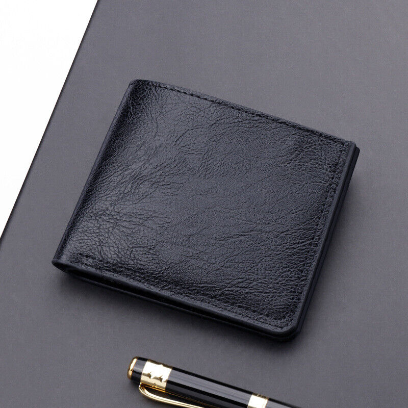 Men's Leather Bifold ID Card Holder Purse Wallet Billfold Handbag Slim Clutch