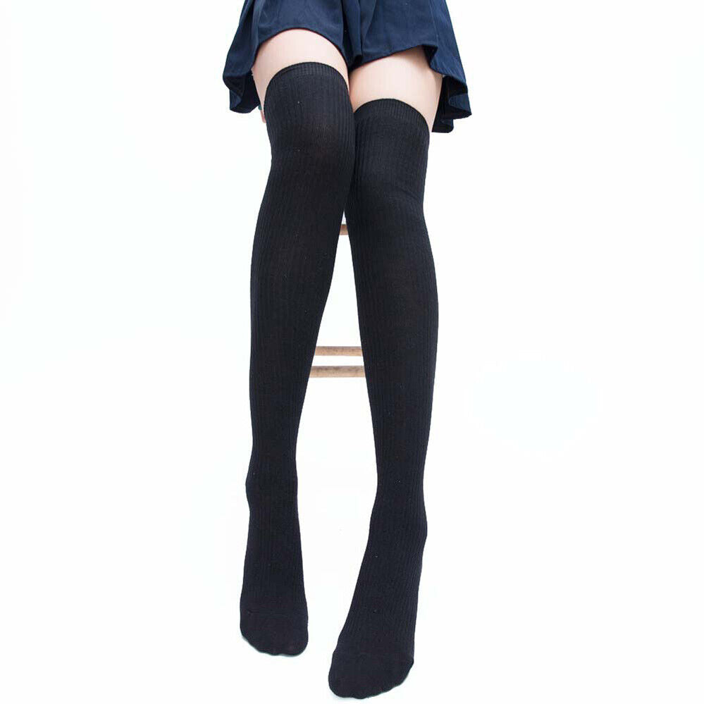 Women Knit Leggings Fashion Long Stockings Knee Thigh Socks Girl Cotton Over