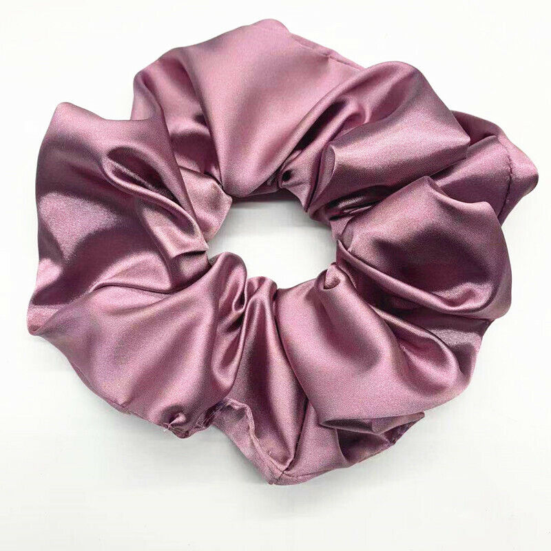 Oversized Elastic Silk Hair Band Ring Rope Tie Womens Simple Satin Scrunchies