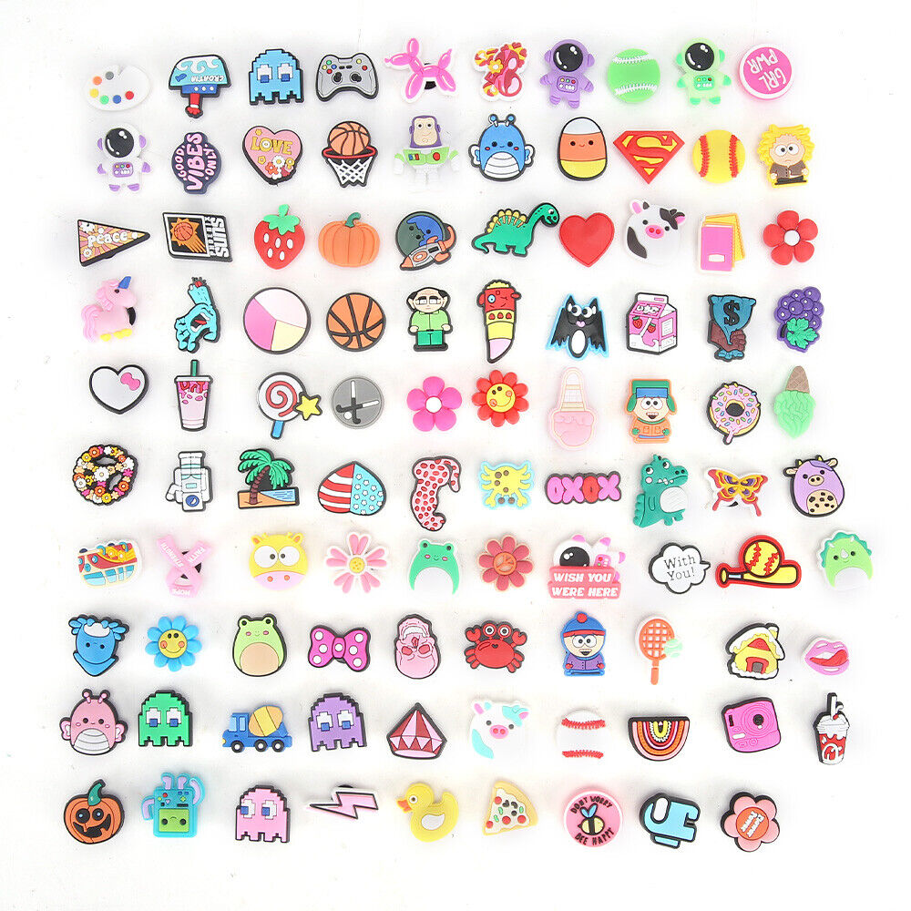 100x Random Cartoon Cute Shoe Charms