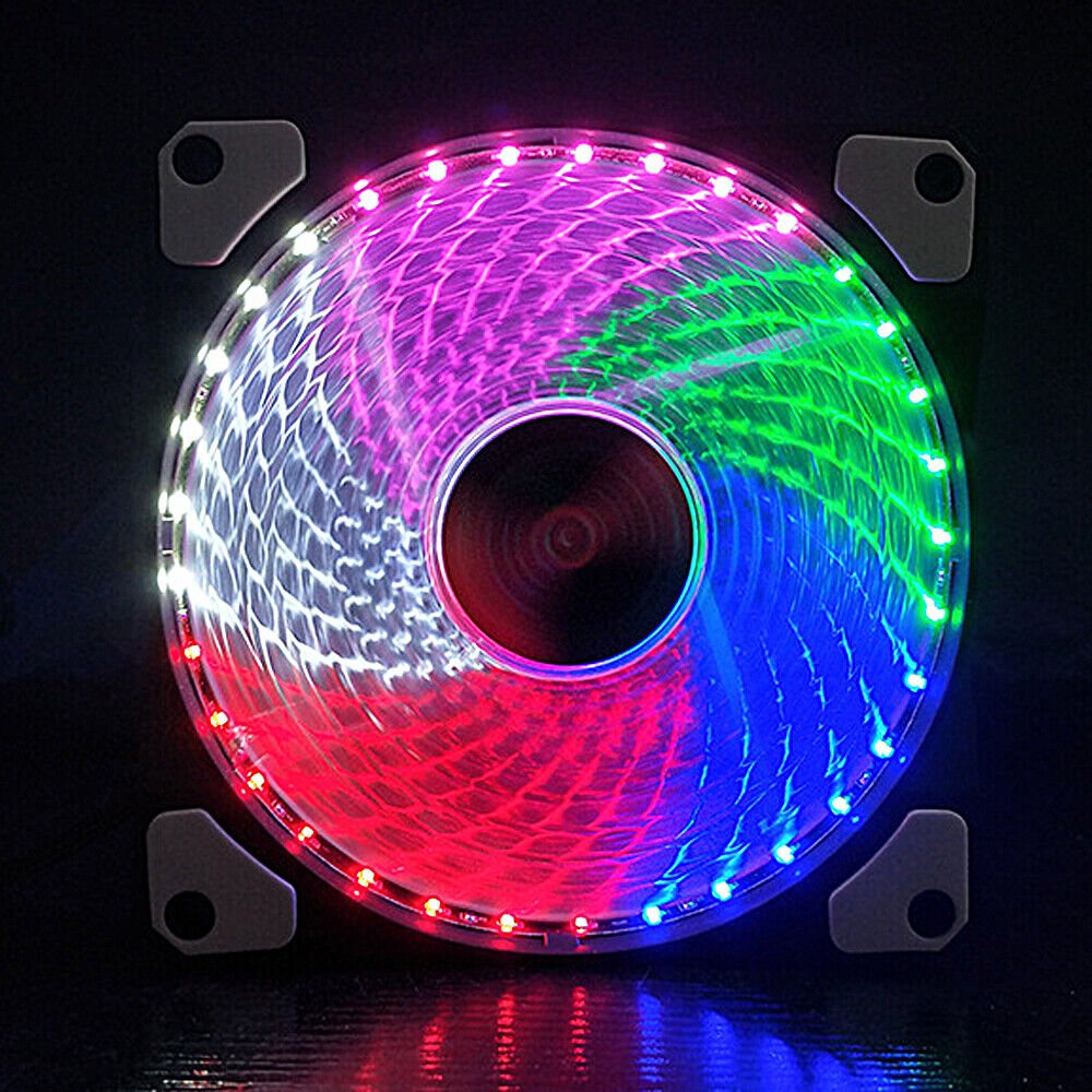 Computer Case PC RGB Cooling Fan LED Cooler With Remote Control Quiet Fan #T