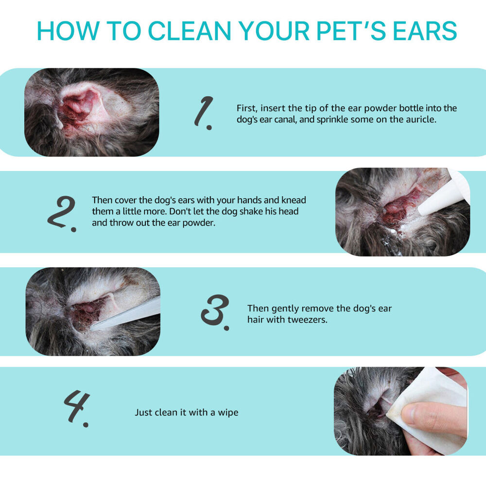 Pet Ear Fresh Ear Cleaner Powder for Dogs Cats Grooming Smell Remover Ears Care