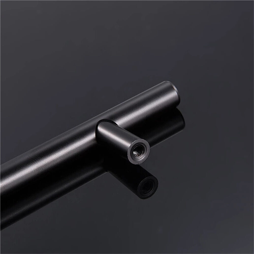 5 Kitchen Cabinet Door Handles Black Stainless Steel Door Drawer Pull T Bar