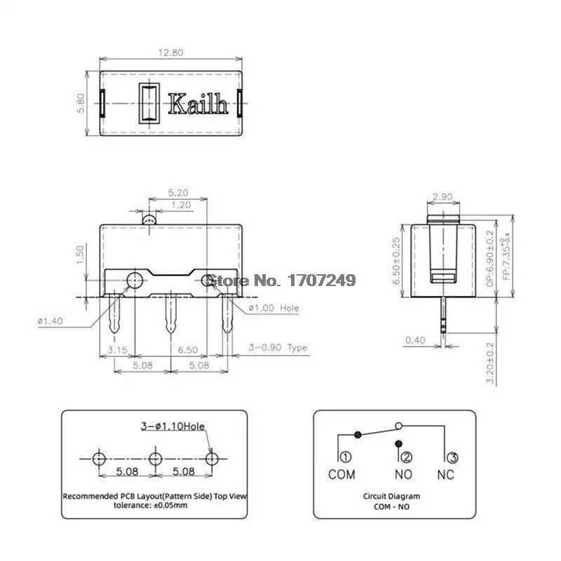 2x Kailh GM8.0 HQ Premium micro momentary switches for mouse replacemement 80M