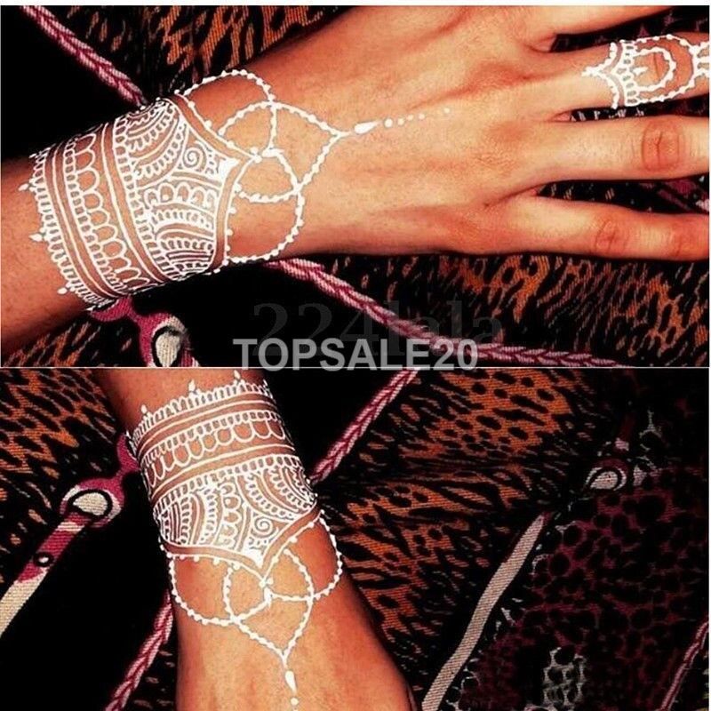 Women Natural White Henna Cones Temporary Tattoo Kit Body Art Paint Mehandi Ink