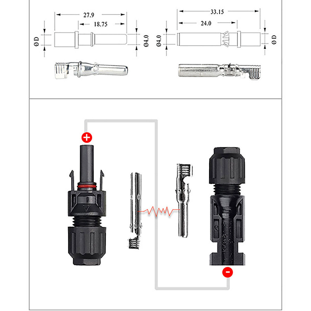 10 Pairs Solar Panel Connector inner core Compatible Male Female Terminal Pin