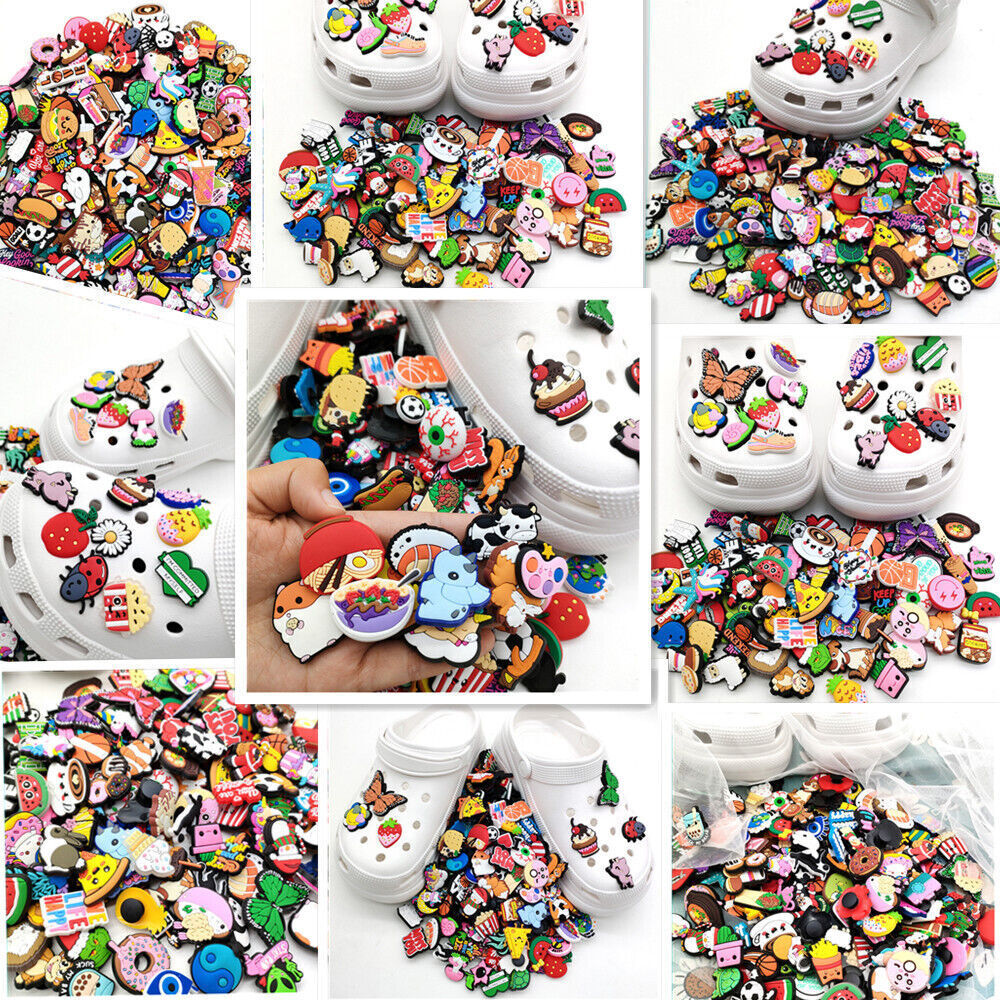 300Pcs Mixed Random Cartoon Cute PVC Shoes Charms