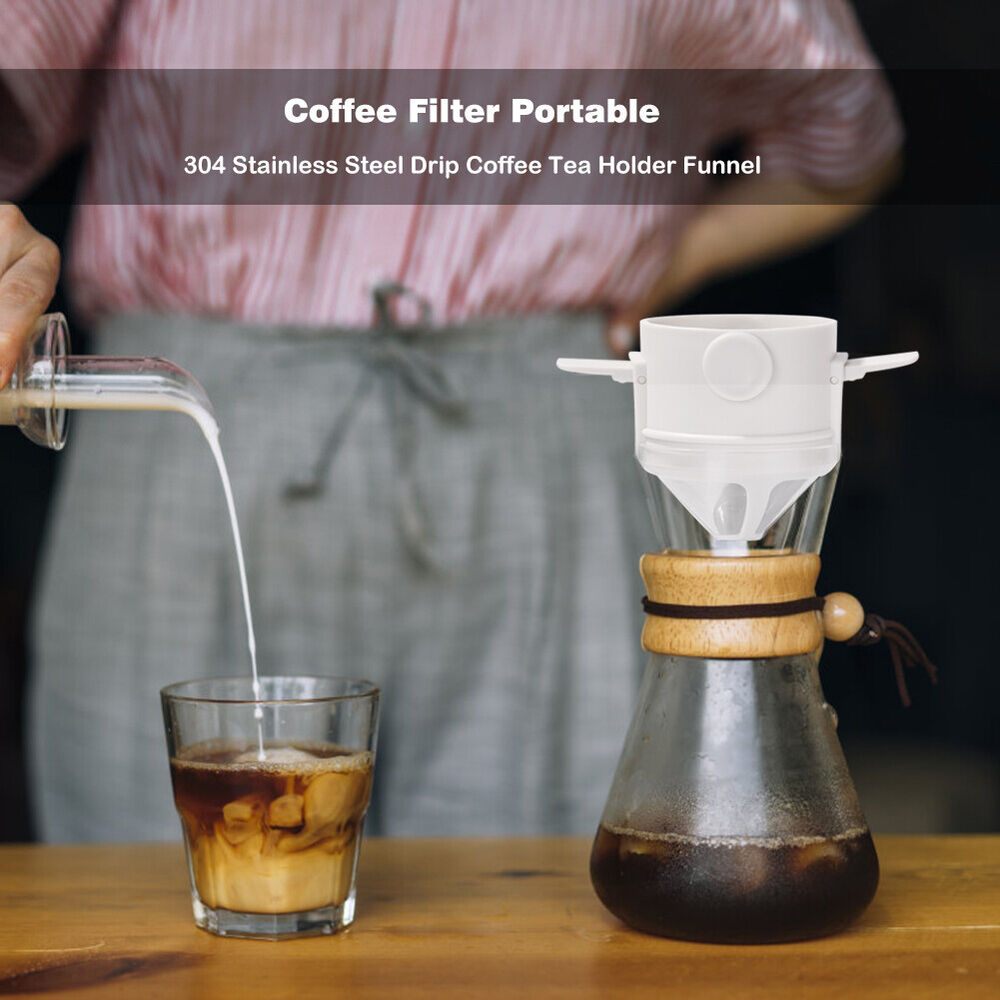 Coffee Filter Stainless Steel Hand Brewed Coffee Filter Cup Collapsible Reusable