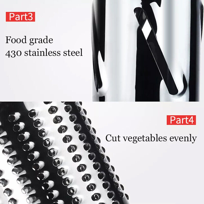 Kitchen Vegetable Fruit Slicer Cutter Shredder Food Manual Rotary Grater Chopper