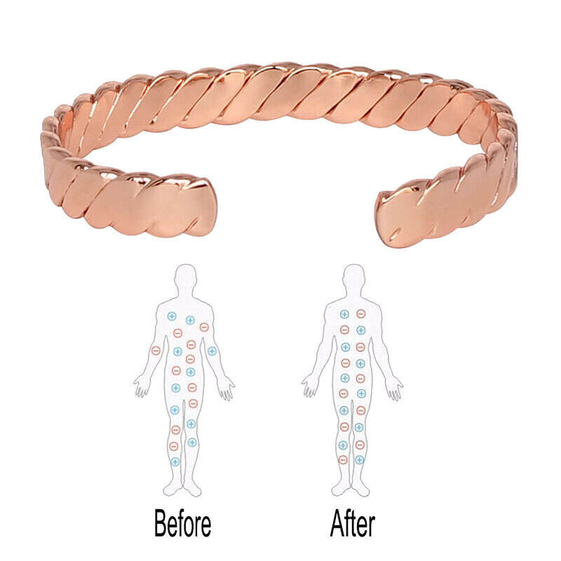 Men Women Copper Magnetic Bracelet Therapy Relief Arthritis Pain Healing Bangle