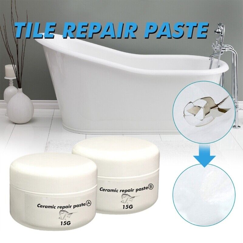 2x Ceramic Repair Ceramic Bath Basin Fix Filler Tub Tile And Shower Repair