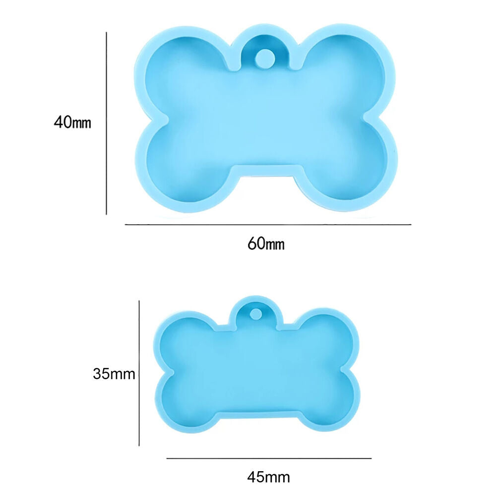 Silicone Bone Shape Resin Mold Dog Tag Keychain Resin Casting Mould DIY Craft