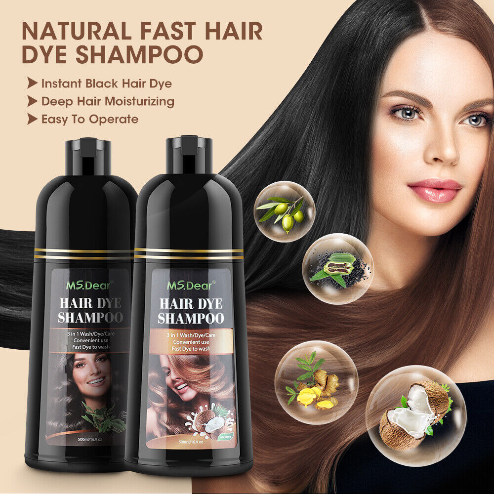 500ml Permanent Instant Hair Dye Color Shampoo MOKERU Argan Oil Hair Coloring