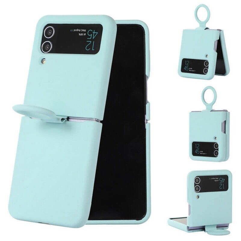 For Samsung Galaxy Z Flip 3 4 5G Soft Silicone Gel Case With Ring Holder Cover