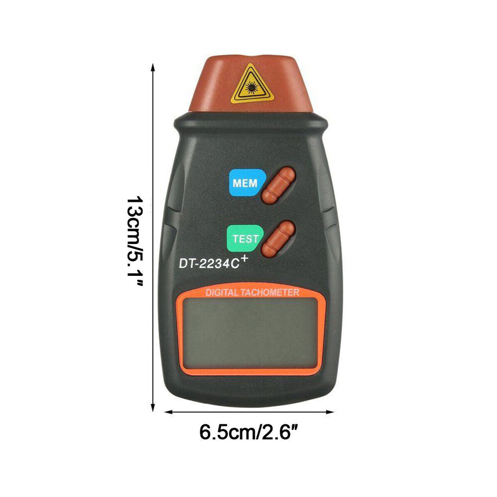 Handheld Laser Tachometer Non-Contact Digital Photo RPM Rotation Speed Meter