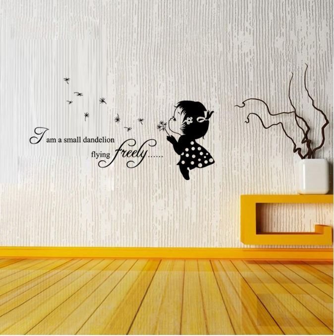 Wall Stickers Removable Cute Small Dandelion Girl Living Room Decal Art Decor