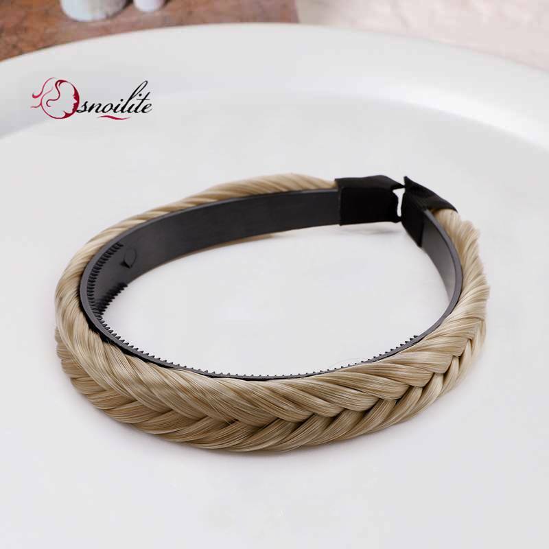 Women Braided Synthetic Plait Plaited Elastic Hair Accessories Band Headband