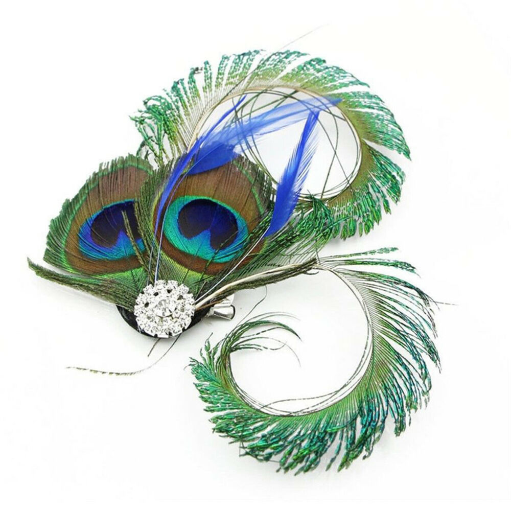 Vintage Peacock Feather Fascinator Hair Clip Hairpin Wedding Party Headpiece