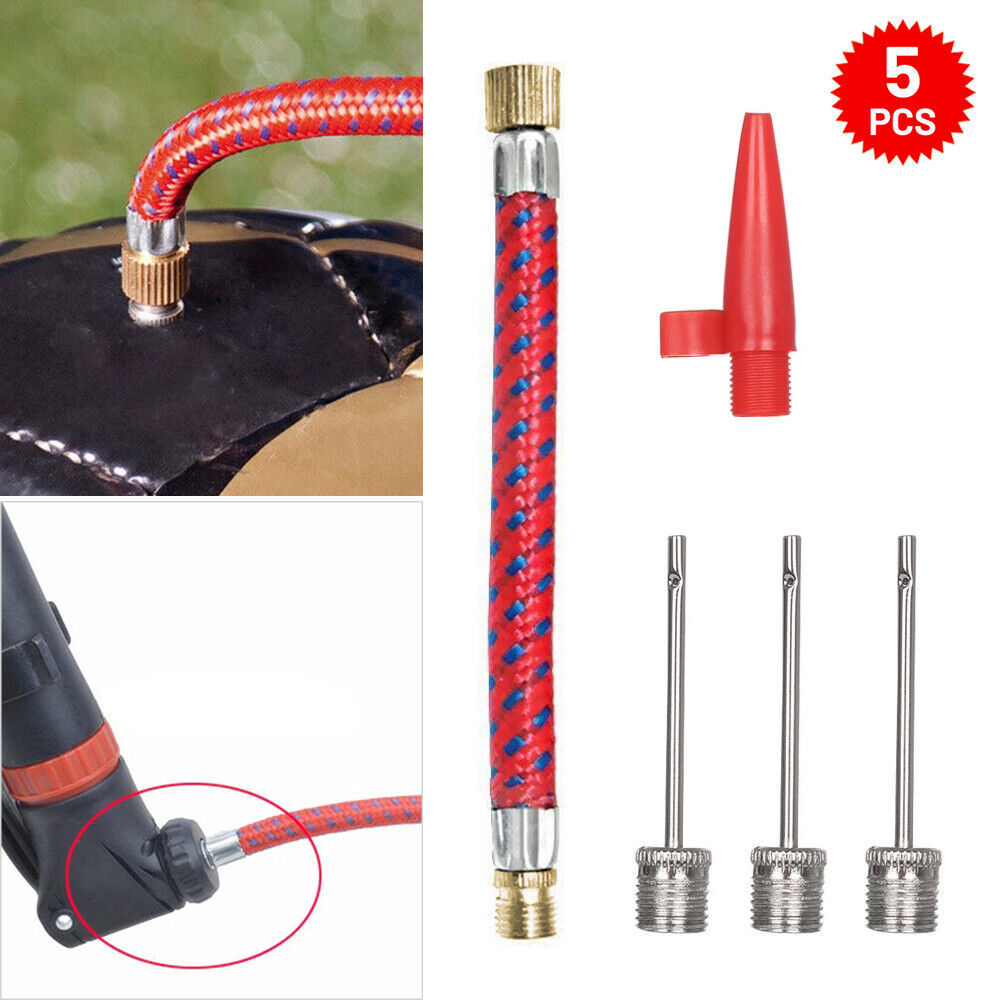 Ball Inflating Pump Needle Value Adaptor Set Sport Soccer Basketball Football