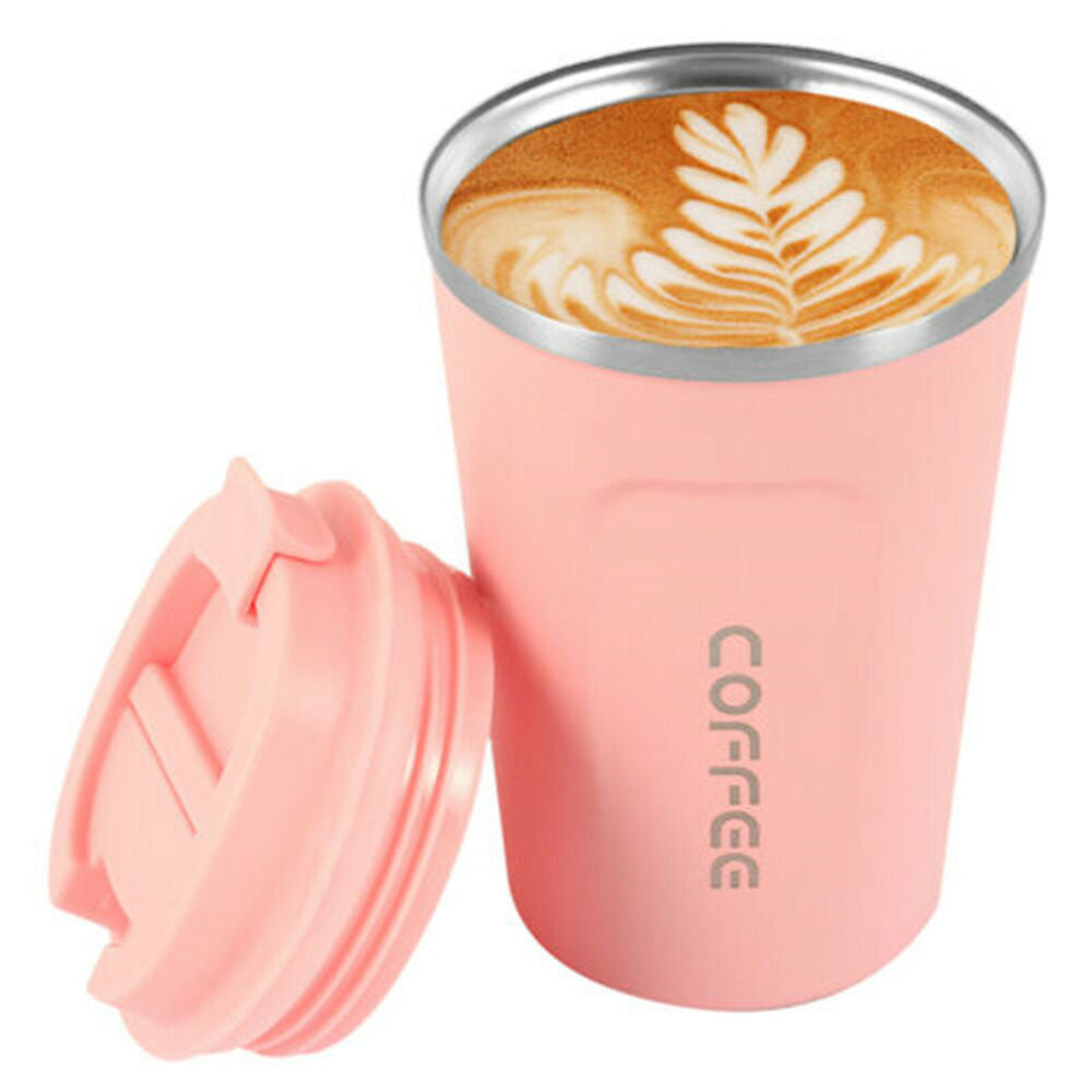 Insulated Reusable Coffee Mug Vacuum Travel Cup Thermal Stainless Steel Flask