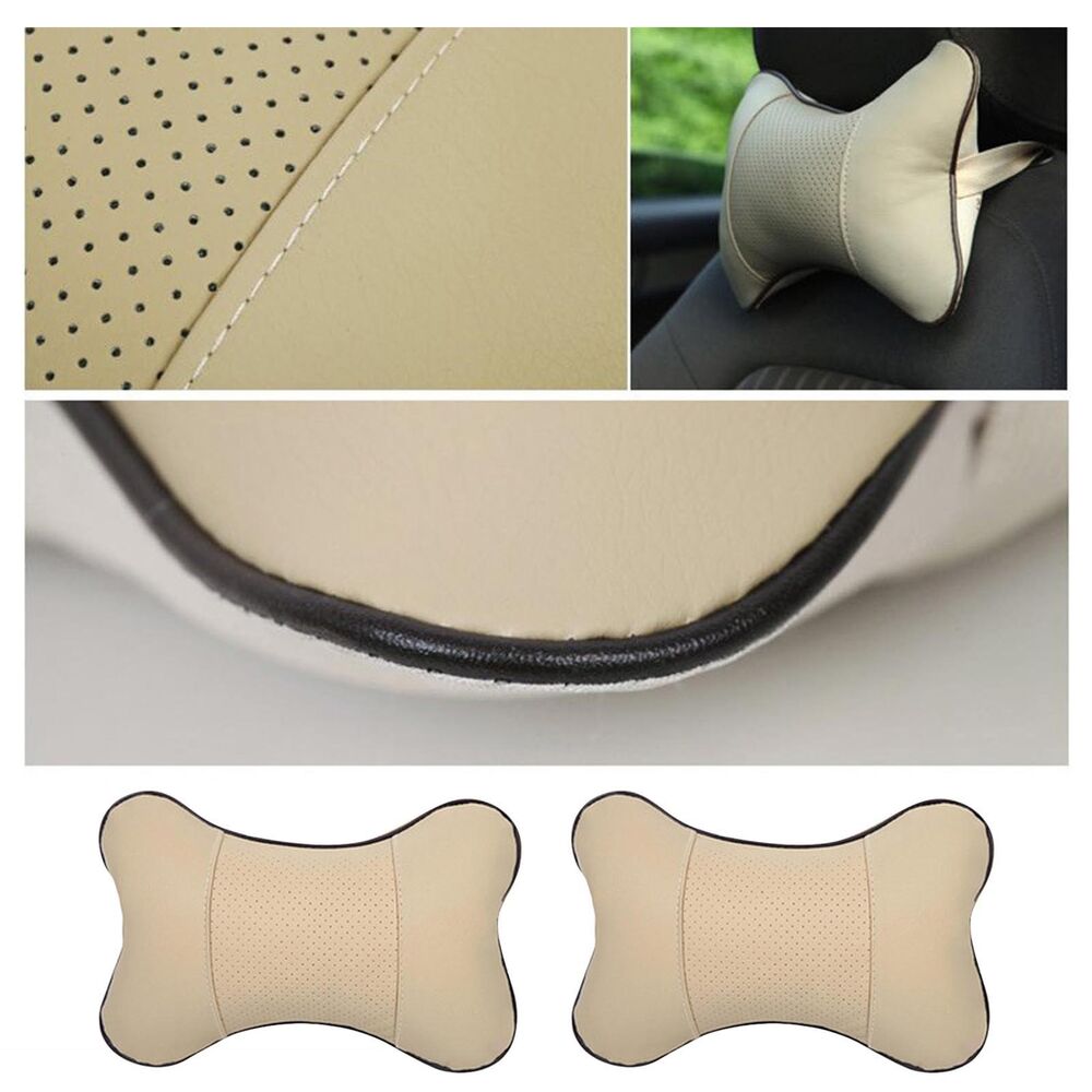 2x Car Seat Support Cushion Head Neck Rest Pad Travel Comfort Headrest Pillow