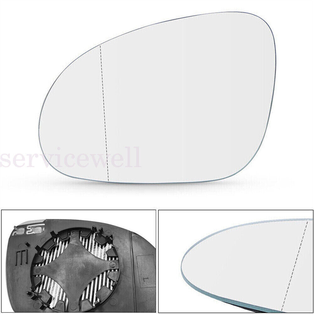 PASSENGER SIDE LEFT MIRROR GLASS FOR VW GOLF MK5 04-2008 WITH HEATED BACK BASE