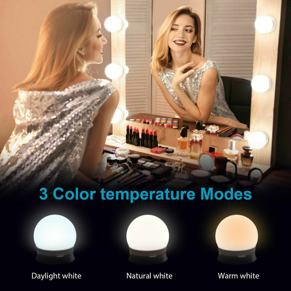 Make Up Mirror Lights 10-14 LED Bulbs Vanity Light Dimmable Ball Lamp Hollywood