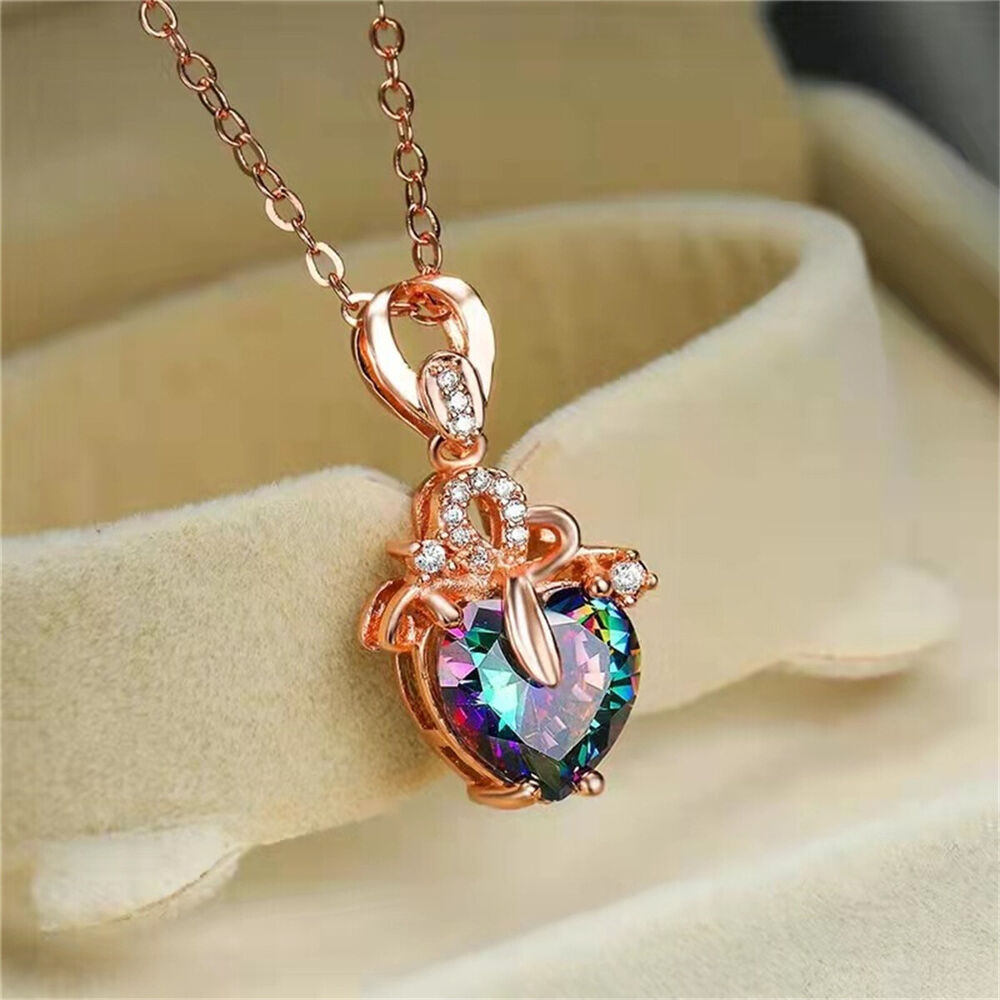 Heart Mystic Pendant Alloy Necklace Choker Chain For Women Wedding Jewelry Charm