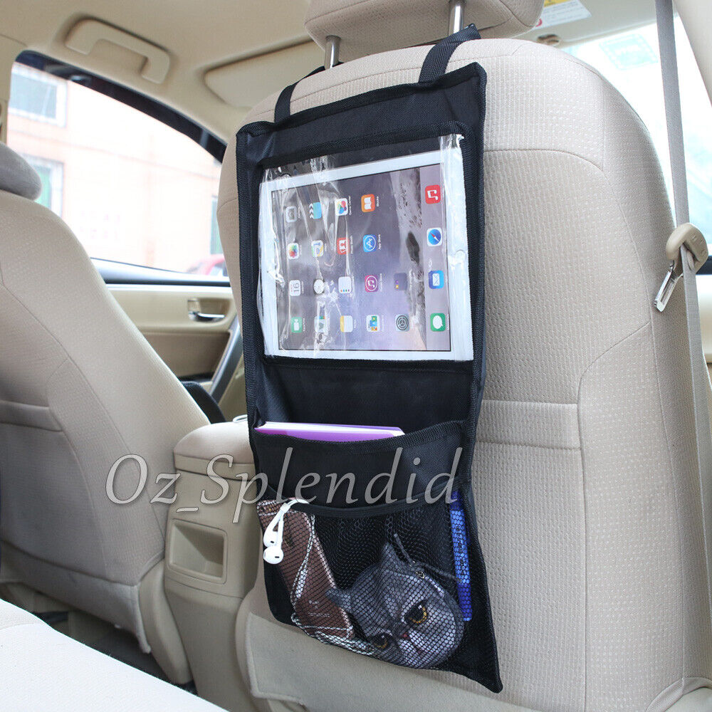 2x Car Seat Back Storage Bag Kid Tidy Organizer iPad Galaxy Tab Holder Travel