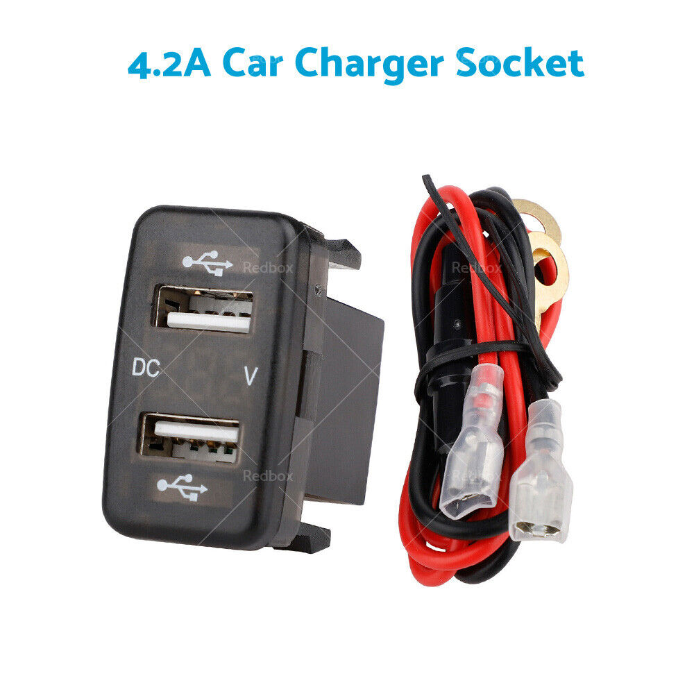 4.2A Car Charger Socket USB Voltmeter Suitable For Toyota Hilux Prado Camry Rav4