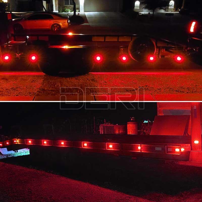 2X Oval Side Marker LED Light Clearance Lamp Truck Trailer Waterproof Red 12-24V