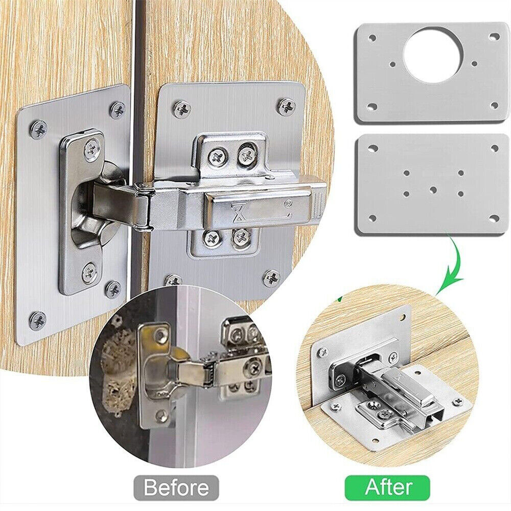 Hinge Repair Plate Rust Resistant Steel Furniture Cupboard Repair Mount Tool