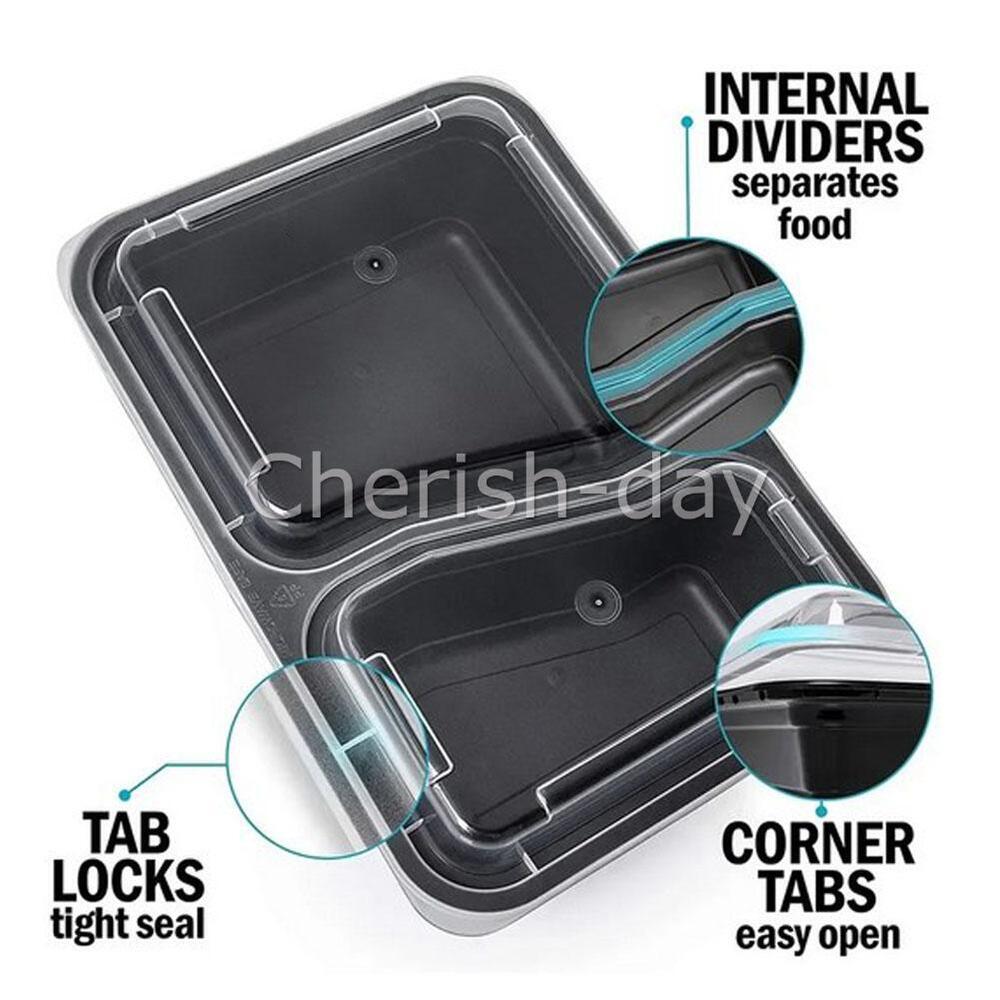 30PCS Meal Prep Food Containers Microwave Safe Lunch Storage Boxes+LIDS 1000ML