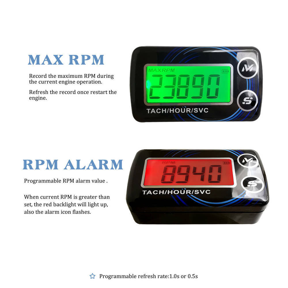 New Digital Display LCD Hour Meter Tachometer Timer With Backlight DJ-A01 XL