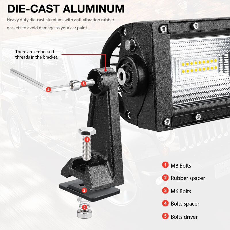 2X Mounting Bracket Side Rotating Mounts Holder Universal For LED Work Light Bar