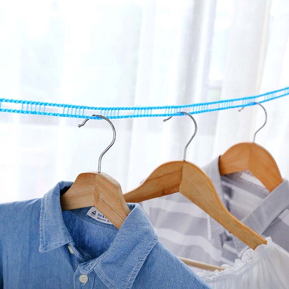 Portable Travel Clothes Line Washing Rope Non slip Airer Laundry Clothesline 5m