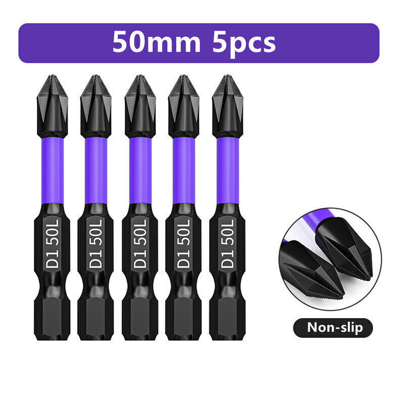 High Hardness Anti-shock Strong Magnetic Non-slip Bits Drill Screwdriver 5pcs