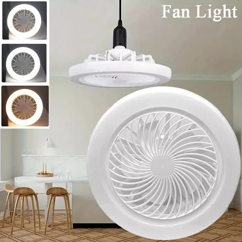 Modern E27 Led Ceiling Fan Light Adjustable Wind Speed Fan Lamp Remote Control