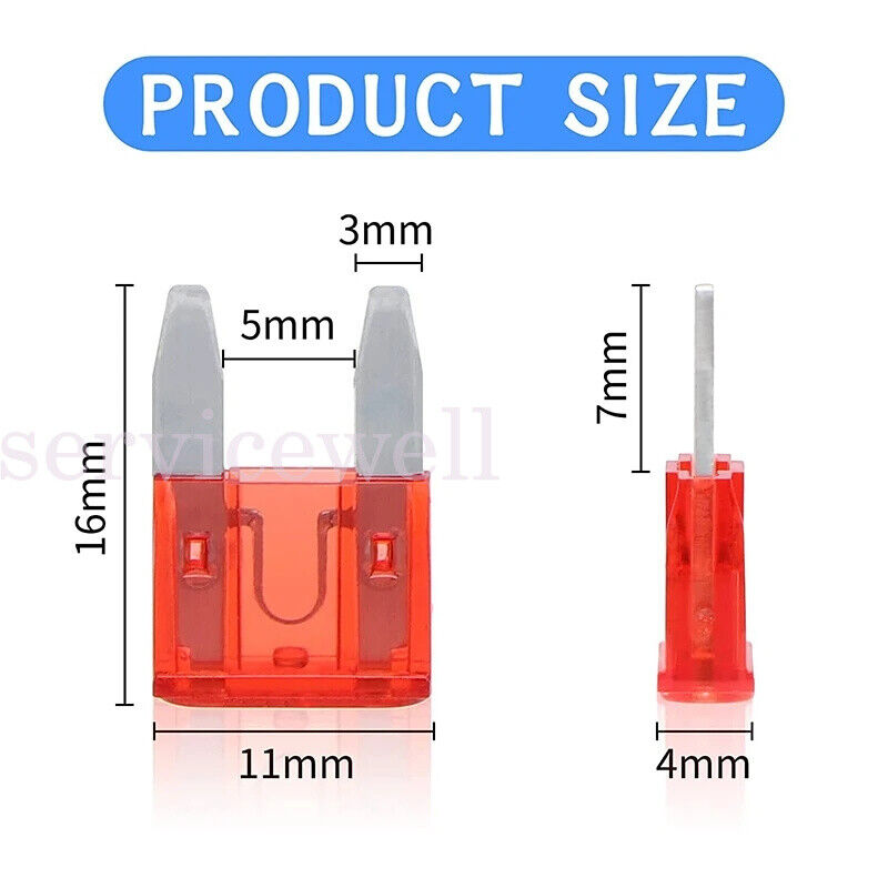 30pcs Mini Blade Fuses Set 5A 10A 15A 20A 25A 30A Fuse Assortment Kit For Car