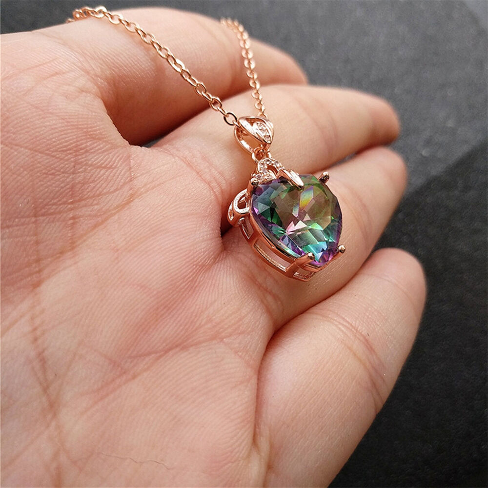 Heart Mystic Pendant Alloy Necklace Choker Chain For Women Wedding Jewelry Charm