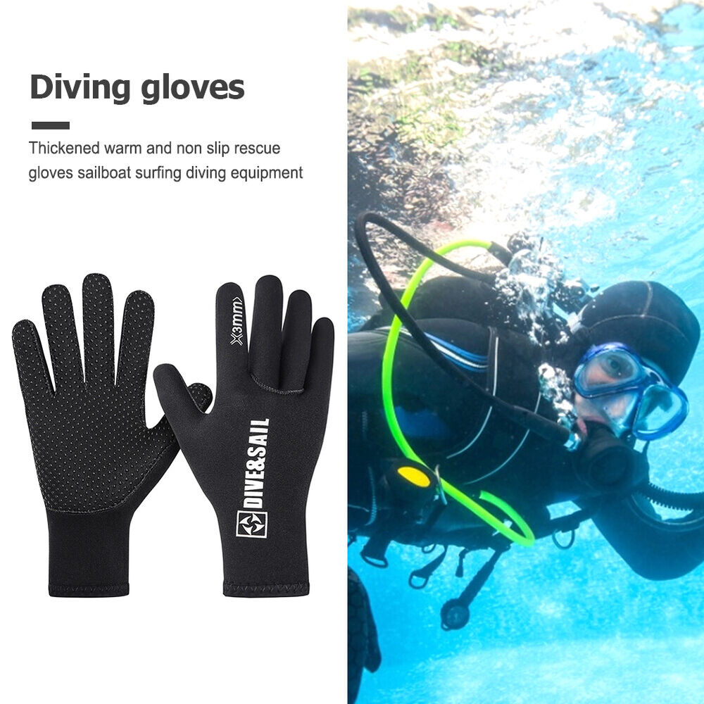 3mm Neoprene Gloves UV Protection Surfing Gloves for Diving Snorkeling Surfing