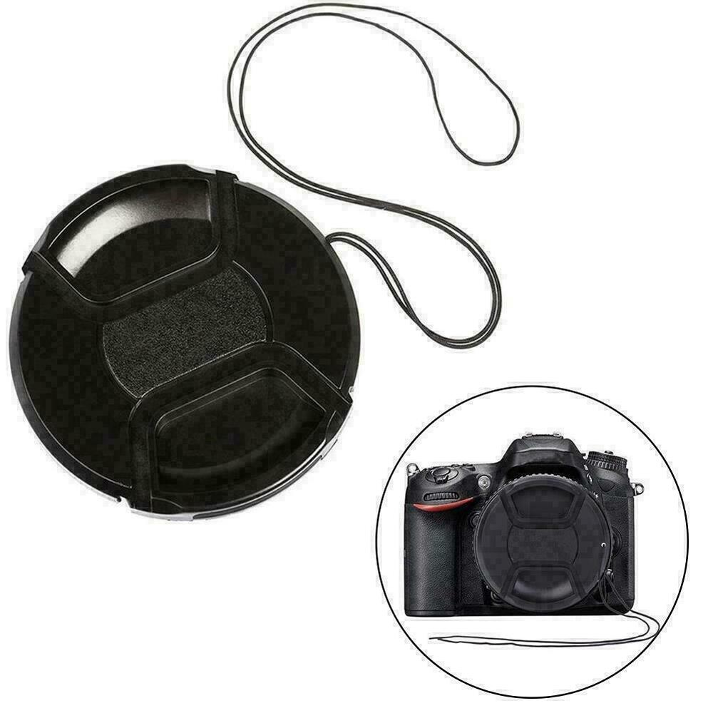 52mm Center Pinch Snap Front Lens Cap Cover For Cam Nikon! String NEW