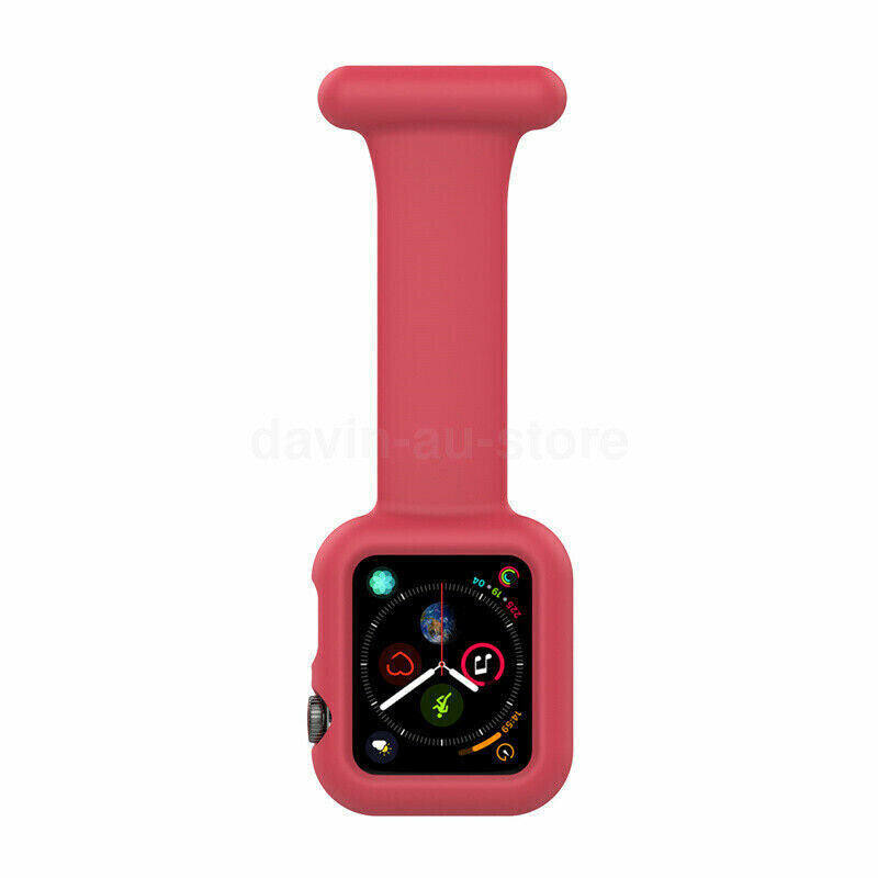 For Apple Watch 7 6 SE 5 4 3 2 1 Silicone Strap Band+Case Fob For Nurses Doctors